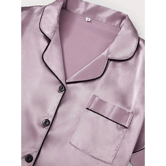 Lavender Satin Pajama Set - Size 12 - Picture 3 of 8